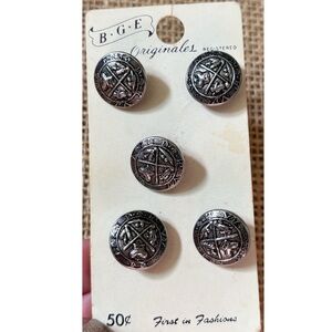 Vintage Silver Tone Royal Blackheath Buttons Thistle Crown Golf Clubs NOS